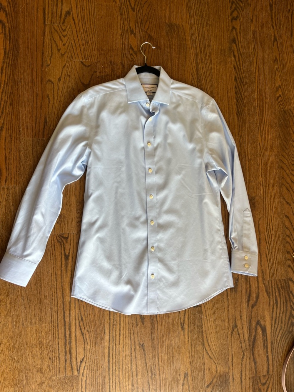 Charles Tyrwhitt 15.5 / 39 (Slim) Pale Blue Non-Iron Dress Shirt - Picture 2 of 4